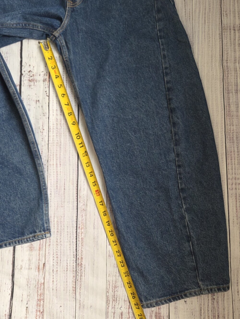 Abercrombie & Fitch Mid Rise Barrel Jean Heavyweight Rigid Dark Wash 28 NEW - Picture 6 of 10